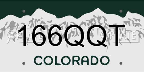 166QQT Colorado License Plate