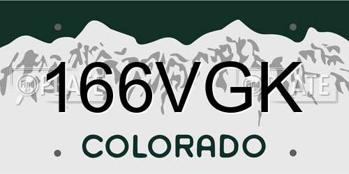 166VGK Colorado License Plate