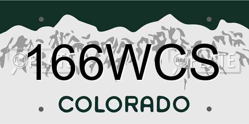 166WCS Colorado License Plate