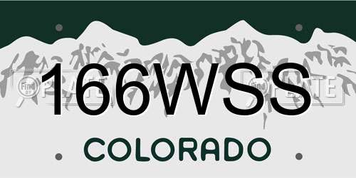 166WSS Colorado License Plate
