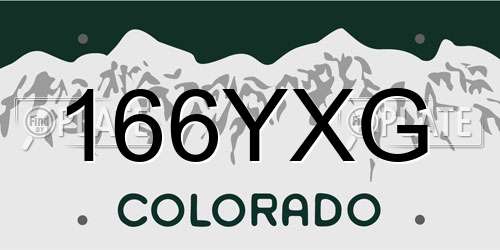 166YXG Colorado License Plate