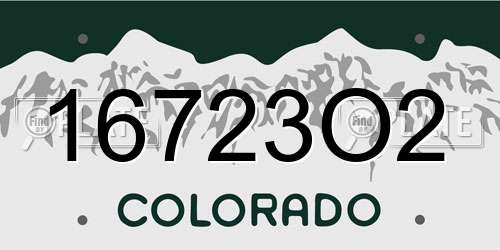 16723O2 Colorado License Plate