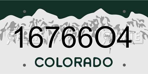 16766O4 Colorado License Plate