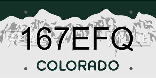 167EFQ Colorado License Plate