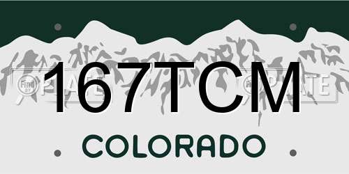 167TCM Colorado License Plate