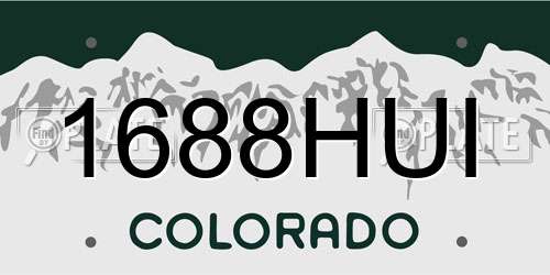 1688HUI Colorado License Plate
