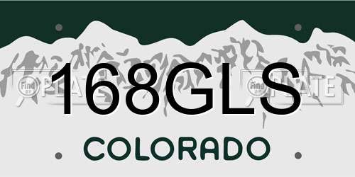 168GLS Colorado License Plate