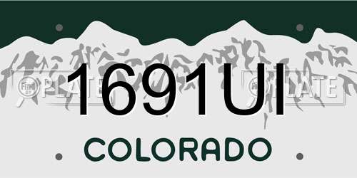 1691UI Colorado License Plate