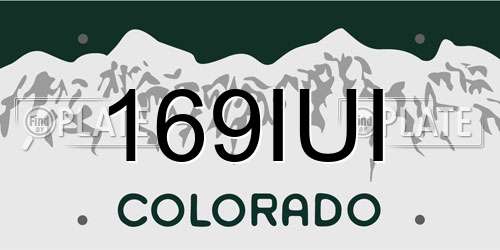 169IUI Colorado License Plate