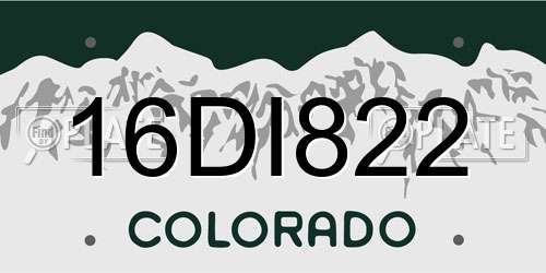 16DI822 Colorado License Plate