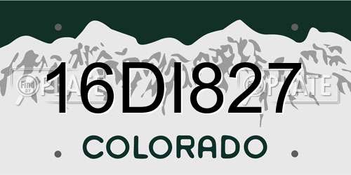 16DI827 Colorado License Plate