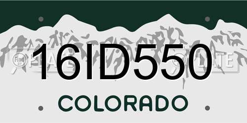16ID550 Colorado License Plate