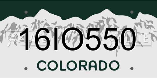 16IO550 Colorado License Plate