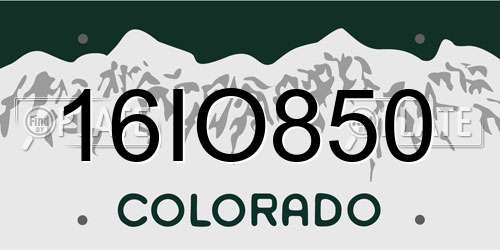 16IO850 Colorado License Plate