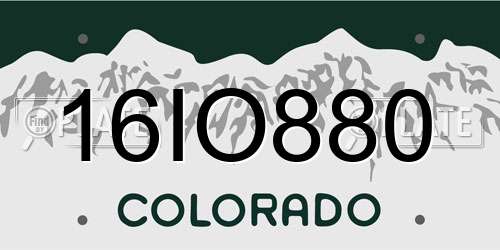 16IO880 Colorado License Plate