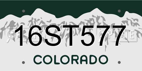 16ST577 Colorado License Plate