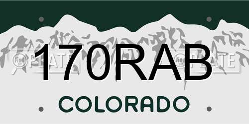 170RAB Colorado License Plate