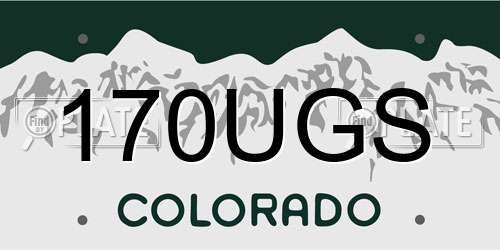 170UGS Colorado License Plate