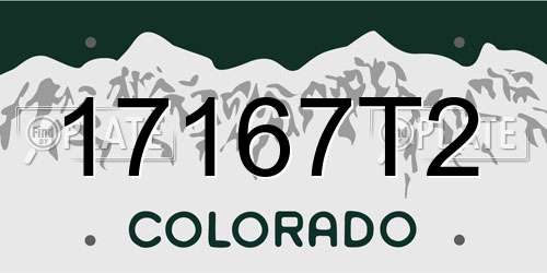 17167T2 Colorado License Plate
