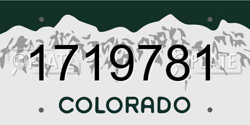 1719781 Colorado License Plate