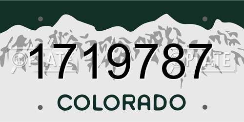 1719787 Colorado License Plate