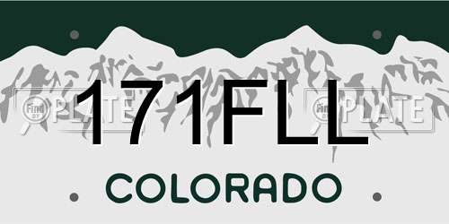 171FLL Colorado License Plate