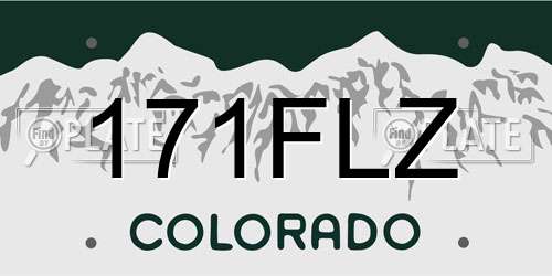 171FLZ Colorado License Plate