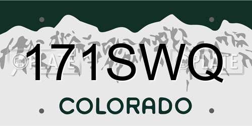 171SWQ Colorado License Plate