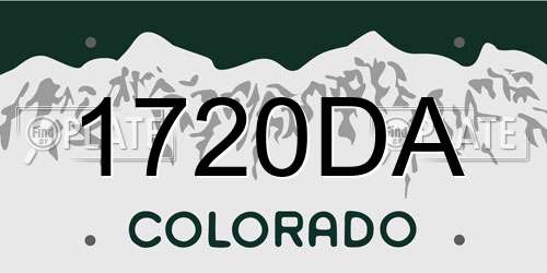 1720DA Colorado License Plate