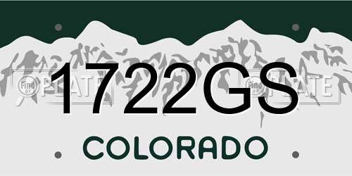 1722GS Colorado License Plate