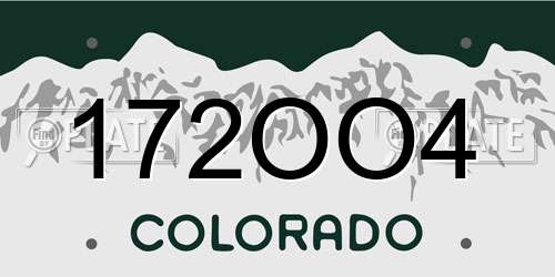 172OO4 Colorado License Plate