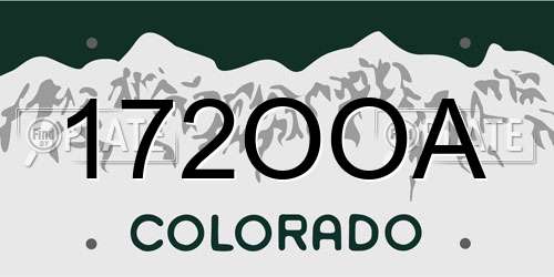 172OOA Colorado License Plate