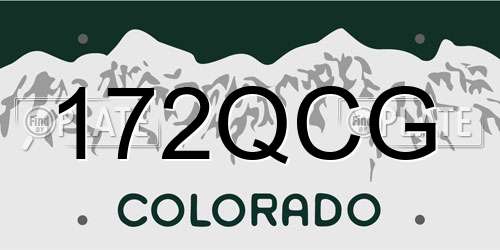 172QCG Colorado License Plate
