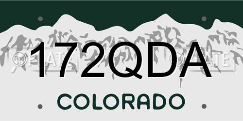 172QDA Colorado License Plate