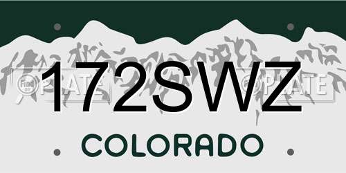 172SWZ Colorado License Plate