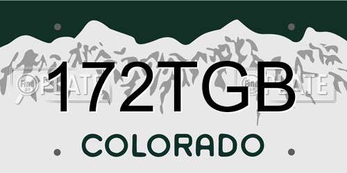 172TGB Colorado License Plate