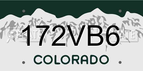 172VB6 Colorado License Plate