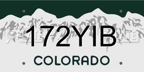 172YIB Colorado License Plate