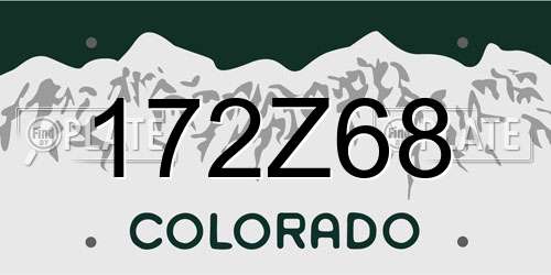 172Z68 Colorado License Plate