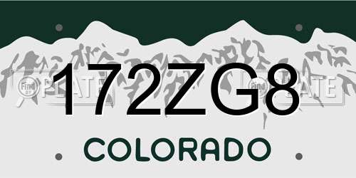172ZG8 Colorado License Plate