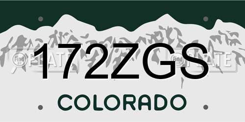 172ZGS Colorado License Plate