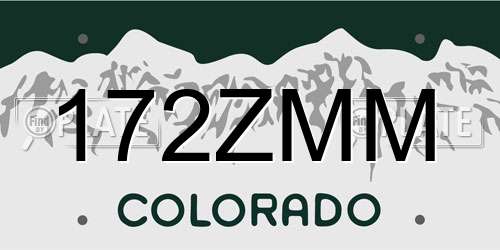 172ZMM Colorado License Plate