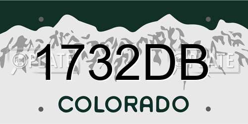 1732DB Colorado License Plate