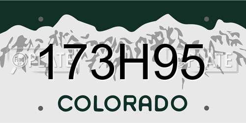 173H95 Colorado License Plate