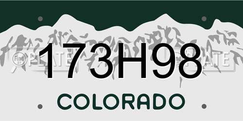 173H98 Colorado License Plate