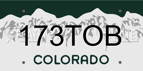 173TOB Colorado License Plate