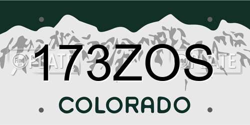 173ZOS Colorado License Plate