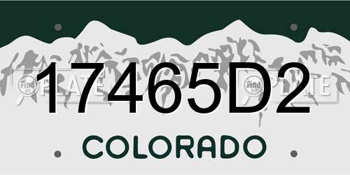 17465D2 Colorado License Plate