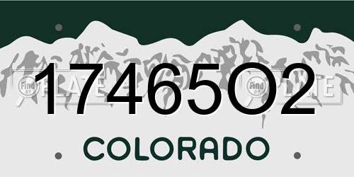 17465O2 Colorado License Plate