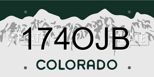 174OJB Colorado License Plate
